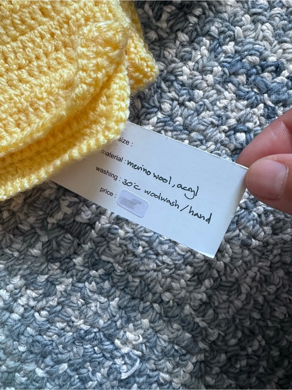 Toddler Hand Knit Yellow Cupcake Knit Hat, Scarf & Mitten Set from Amsterdam